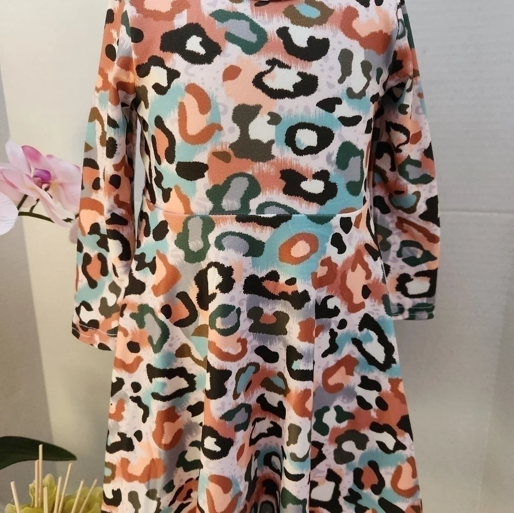 Curtsy & Bows Animal Print Fit & Flare  Girl's Dress, Size 4T, NWT